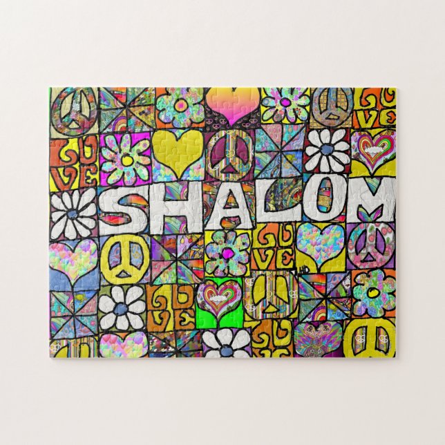 60s Psychedelic Shalom LOVE (Horizontal)