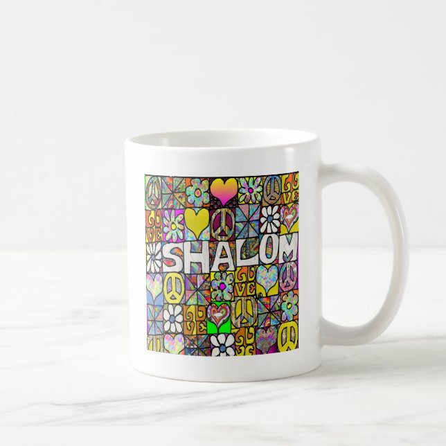 60s Psychedelic Shalom LOVE Kaffeetasse (Rechts)