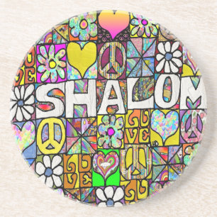 60s Psychedelic Shalom LOVE Untersetzer