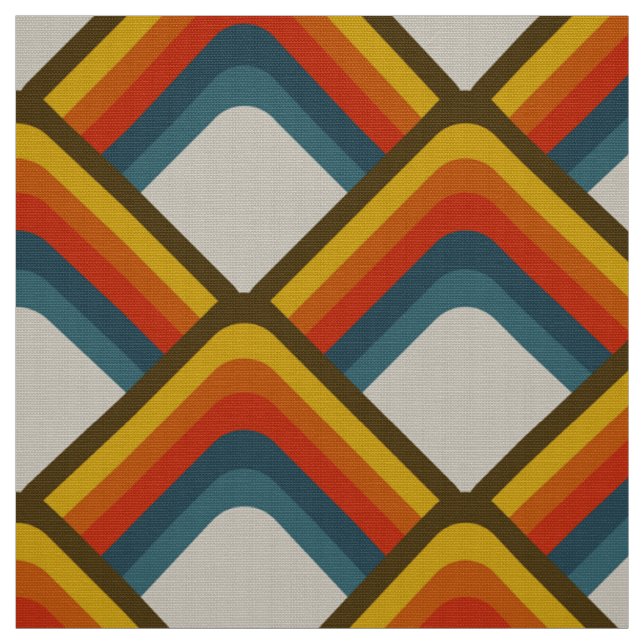 60s rétro les années 70 tissu mod (Échantillon)
