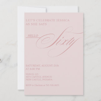 60th Birthday Caligraphy Modern Elegant Einladung