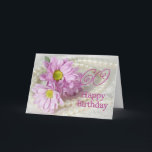 60th Birthday card with daisies Karte<br><div class="desc">Celebrate a ladies birthday with daisies and pearls. A really elegant card to give to a beautiful lady.</div>
