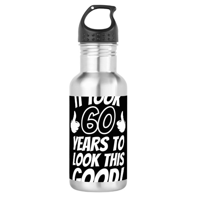 60th Birthday Edelstahlflasche (Vorderseite)