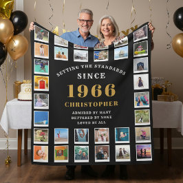60th Birthday Family Memories Photo Collage  Fleecedecke