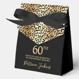 60th Birthday Gold Leopard Print Thank You Geschenkschachtel