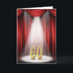 60th Birthday Karte<br><div class="desc">60. Geburtstag im Rampenlicht mit roten Vorhängen.</div>