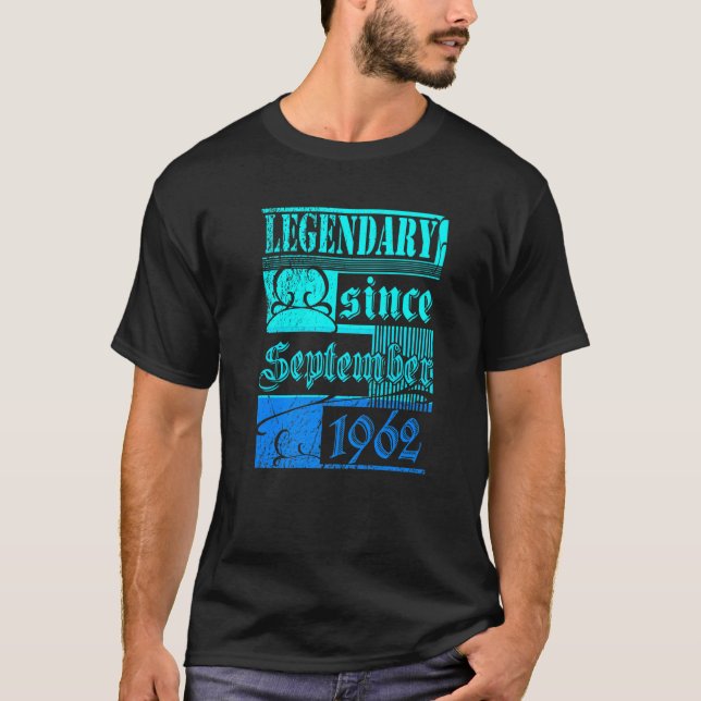 60th Birthday Legendary Since September 1962 Vinta T-Shirt (Vorderseite)