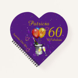 60th Birthday Party Celebration Purple Guest Notizbuch