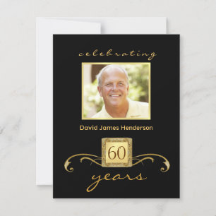60th Birthday Party Invitations - Formal Monogram Einladung