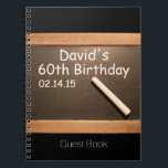 60th Birthday Party Personalized Guest Book Notizblock<br><div class="desc">Customizable 60th Birthday Party Guest Book with a Vintage School Slate Matching Birthday save the date,  Birthday Einladung and more.</div>