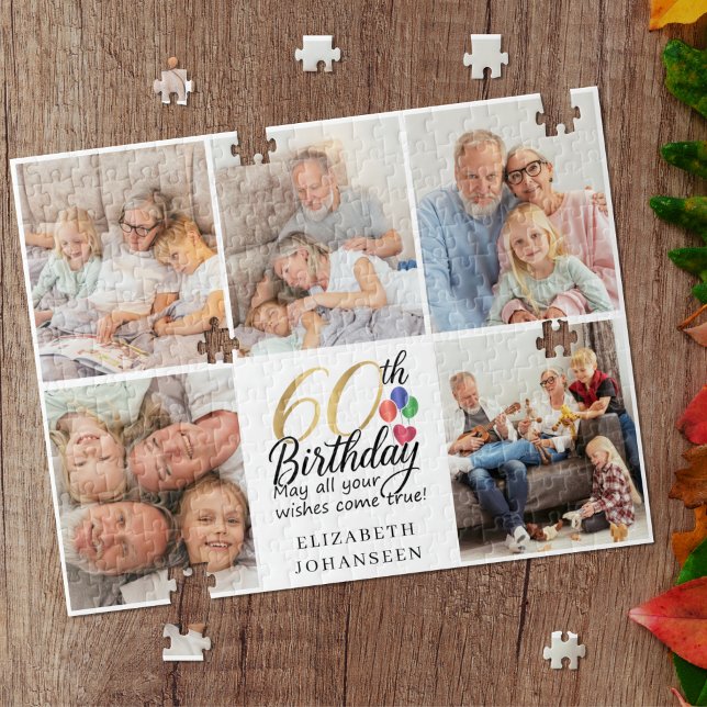60th Birthday Photo Collage sixty years old Script (Von Creator hochgeladen)