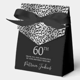 60th Birthday Silver Leopard Print Thank You  Geschenkschachtel