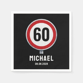 60th Birthday Speed Limit Sign - ANY AGE Serviette