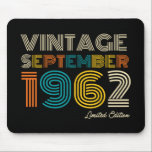 60th Birthday Vintage September 1962 Limited Edtn. Mousepad<br><div class="desc">60th Birthday Vintage September 1962 Limited Edtn.</div>