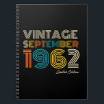 60th Birthday Vintage September 1962 Limited Edtn. Notizblock<br><div class="desc">60th Birthday Vintage September 1962 Limited Edtn.</div>