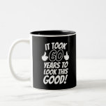60th Birthday Zweifarbige Tasse<br><div class="desc">60th Birthday</div>