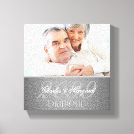 60th Diamond Anniversary Silver Damask 8x8 Foto Leinwanddruck