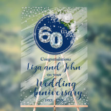 60th Diamond Wedding Anniversary Akrylylic Sign