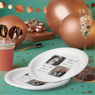 60th Diamond Wedding Anniversary Foto Paper Plate Pappteller