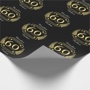 60th Wedding ANNIVERSARY Diamond yellow Geschenkpapier