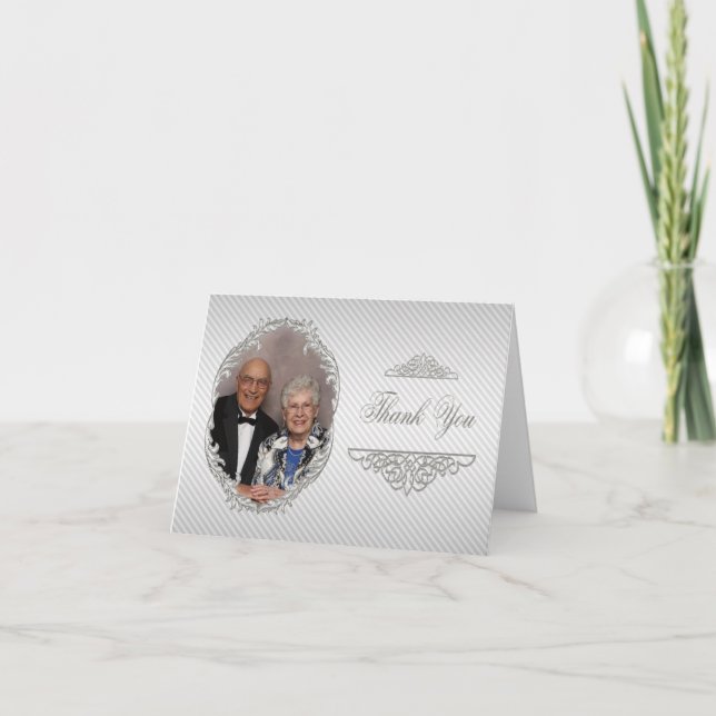 60th Wedding Anniversary Foto von Thank You Note C Dankeskarte (Vorderseite)