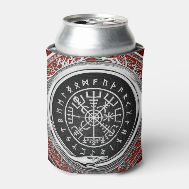 [610] Vegvisir - Viking Silver Magic Runic Compass Dosenkühler (Kanne Vorderseite)