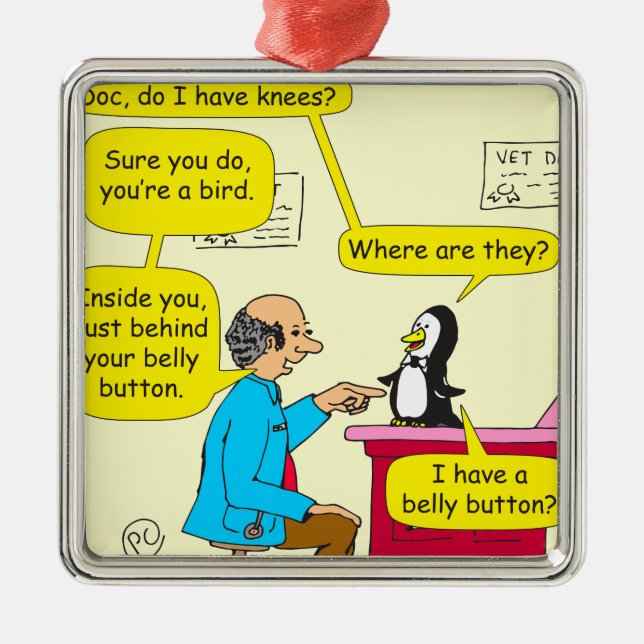 617 habe ich Knie-Cartoon Silbernes Ornament (Vorne)