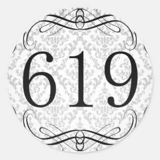 619 Flächencode Runder Aufkleber