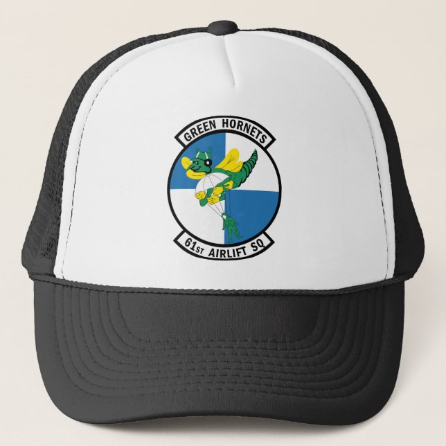 61. Airlift-Squadron - Grüne Hornets Truckerkappe (Vorderseite)