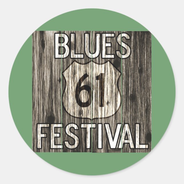61 Blues Runder Aufkleber (Vorderseite)