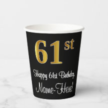 61. Geburtstag - Elegante Luxuriöse Imitate Gold L