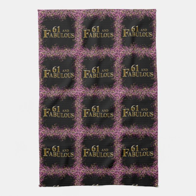 61. Geburtstag Geschirrtuch (Vertikal)