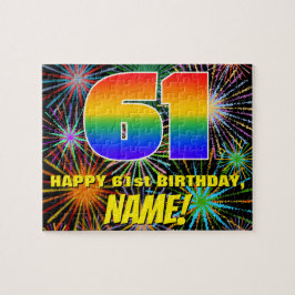 61. Geburtstag: Spaß, bunte feierliche Feuerwerke