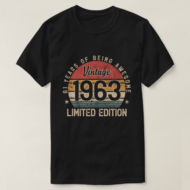 61 Jahre altes Geschenk, 1963 Limited Edition 61.  T-Shirt (Design vorne)