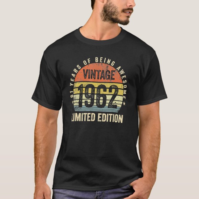 61 Jahre Vintag 1962 61. Geburtstag T-Shirt (Vorderseite)