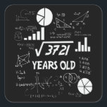 61 Years Old Bday Math Teacher 61st Birthday Gift Quadratischer Aufkleber<br><div class="desc">Birthday Design For anyone who's horoscope say difficult & Stubborn But totally worth.Wear it with pride at work,  school gym perfect to pair with shorts,  leggings or jeans for a casual yet trendy Look</div>