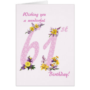 61e anniversaire Fleur Nombre décoré