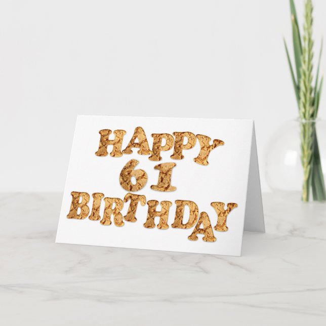 61e carte d'anniversaire pour un amateur de cookie (Devant)