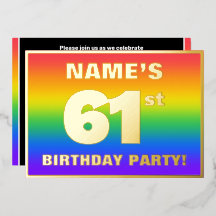 61st Birthday Party: Fun, Colorful Rainbow Pattern