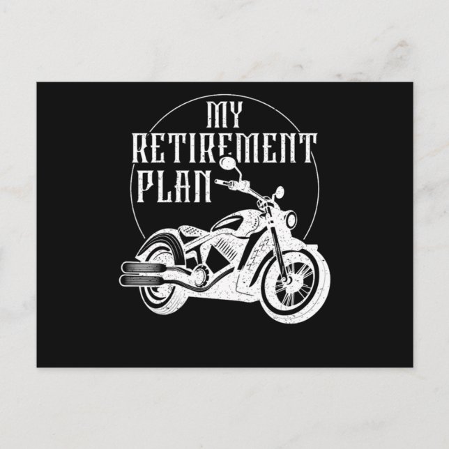 62.Biker Mein Rentenplan Opa Einladungspostkarte (Vorderseite)