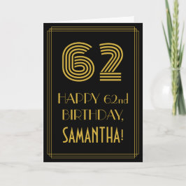 62. Geburtstag: Art Deco Inspiriert Look "62" & Na Karte