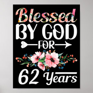 62. Geburtstag Frau Mann Gesegnet Von Gott Für 62  Poster