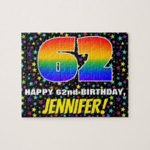 62. Geburtstag — Spaß, farbenfrohe Sternenweltenmu