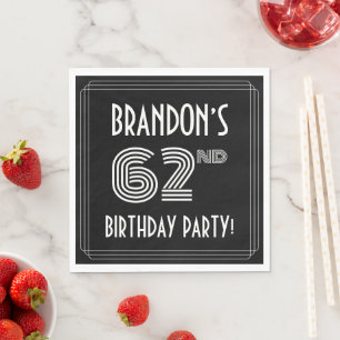 62. Geburtstagsparty: Art-Déco-Stil + Individuelle Serviette