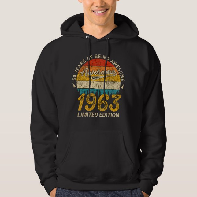 62 Jahre alt 1963 Retro Phantastisch 62. Geburtsta Hoodie (Vorderseite)