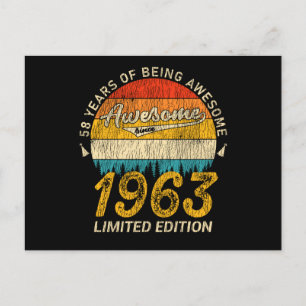 62 Jahre alt 1963 Retro Phantastisch 62. Geburtsta Postkarte