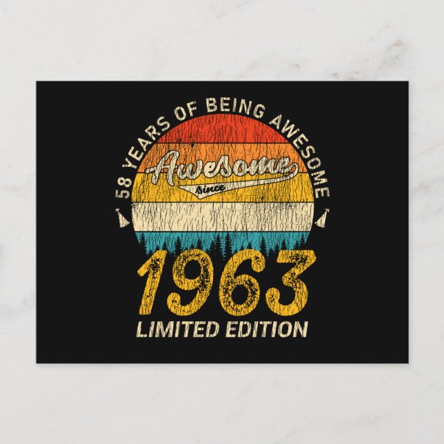 62 Jahre alt 1963 Retro Phantastisch 62. Geburtsta Postkarte (Vorderseite)