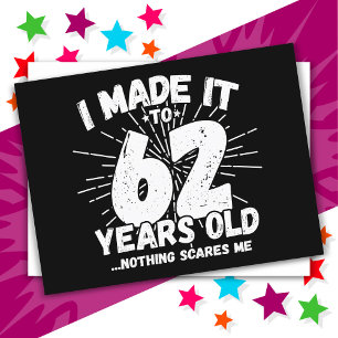 62 Jahre alter sarkastischer Meme lustiger 62. Geb Postkarte