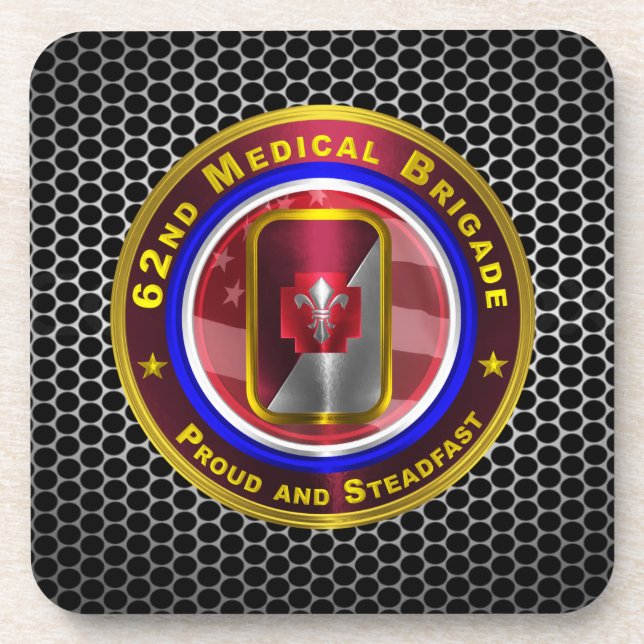 62. Medizinische Brigade "Proud and Steadfast" Getränkeuntersetzer (Vorderseite)