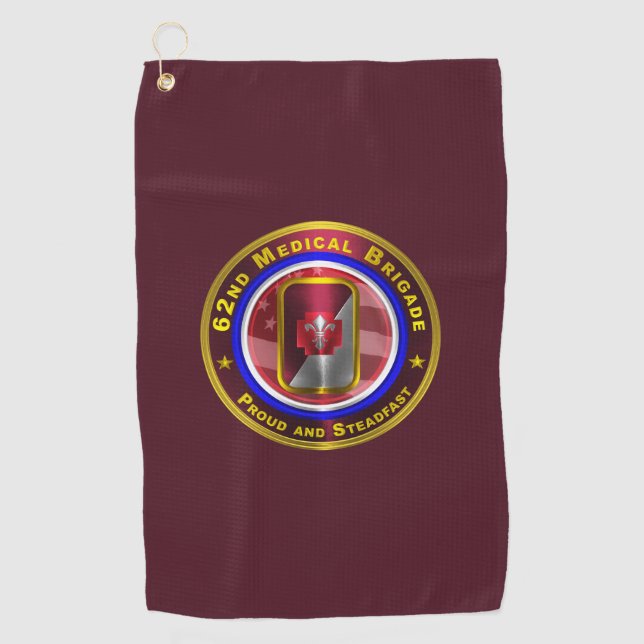 62. Medizinische Brigade "Proud and Steadfast" Golfhandtuch (Vorderseite)